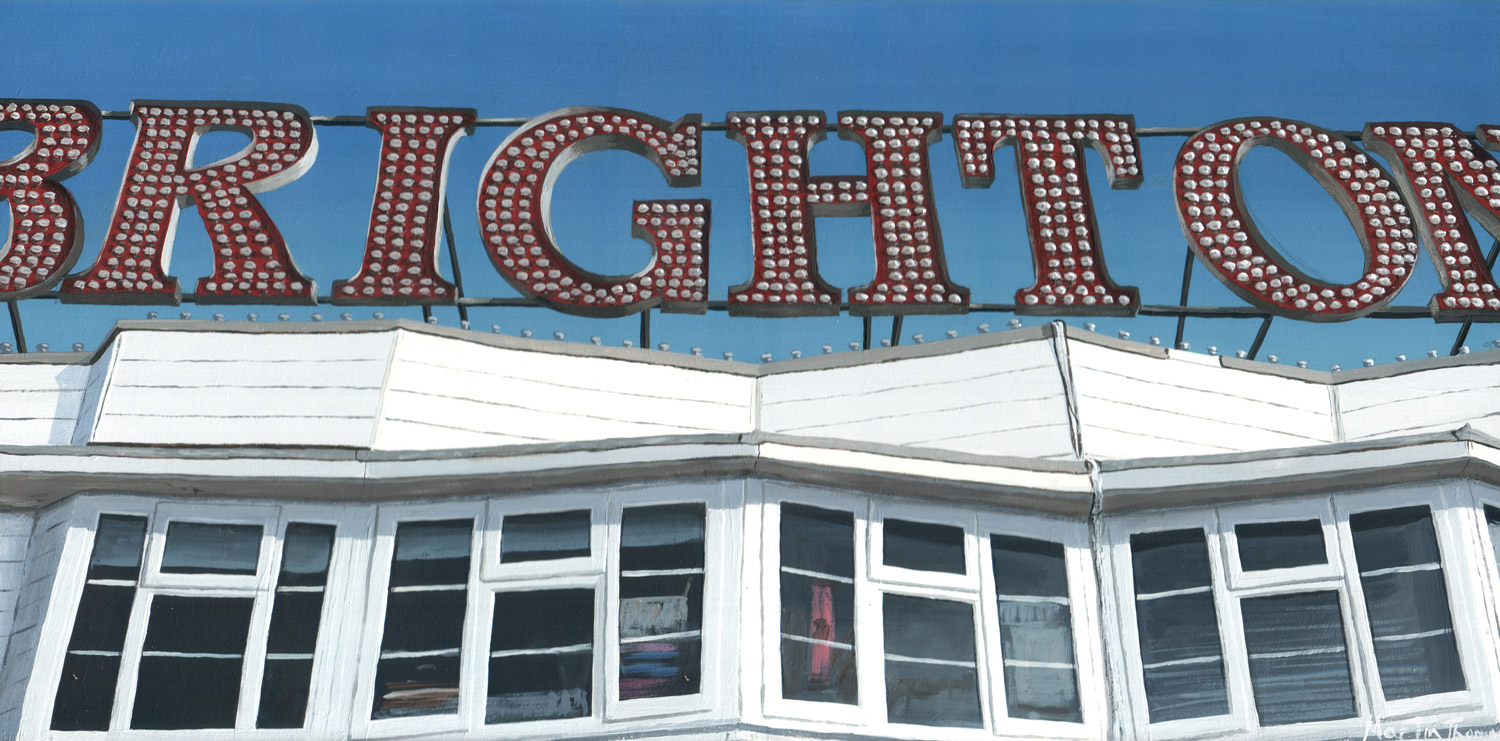 Painting of a section of Brighton Pier by Martin Thomas
