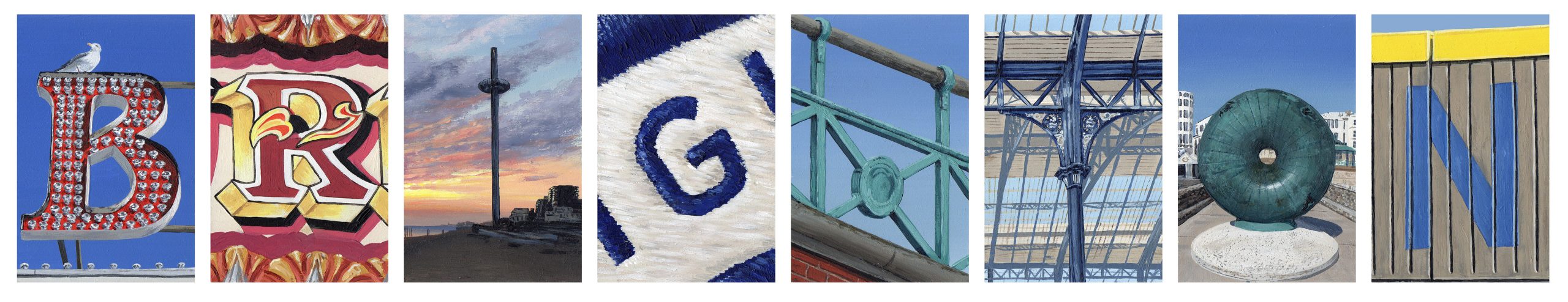 Brighton spelt using individual paintings by Martin Thomas